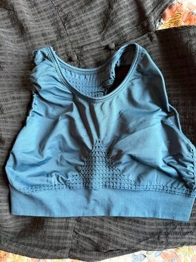 Sweaty Betty Teal Seamless High-Neck Bralette